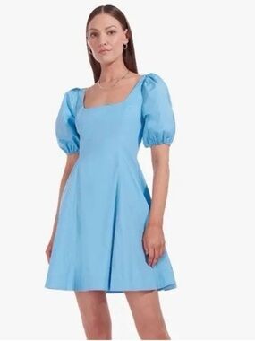 STAUD Laelia Puff-Sleeve Mini Dress size 2